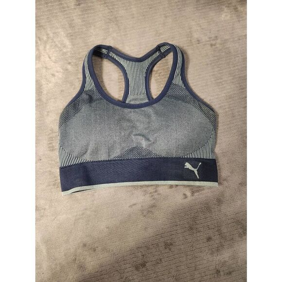 Puma Blue Heathered Sports Bra Size S - Picture 1 of 3